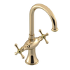 Rubinet Single Hole Dual Handle Lav. Set. (less drain) Gold