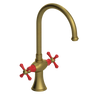 Rubinet Two Handle Single Hole Kitchen Set Antique Brass Matt