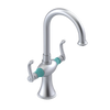 Rubinet Single Hole Dual Handle Lav. Set. (less drain) Satin Chrome