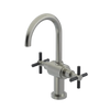 Rubinet Single Hole Dual Handle Lav. Set with LaSalle Spout (less drain) Satin Nickel