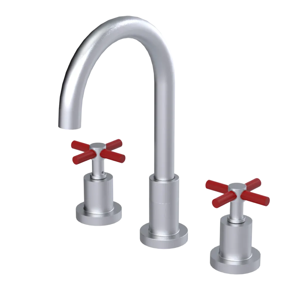 Rubinet Widespread Kitchen Set with LaSalle Spout Satin Chrome