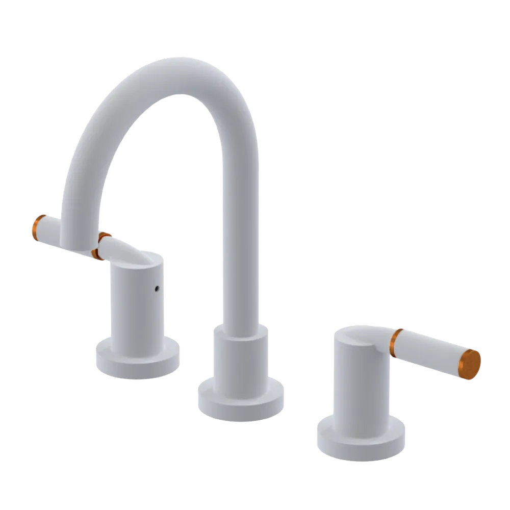 Rubinet Widespread Lav set (less drain) Matt White