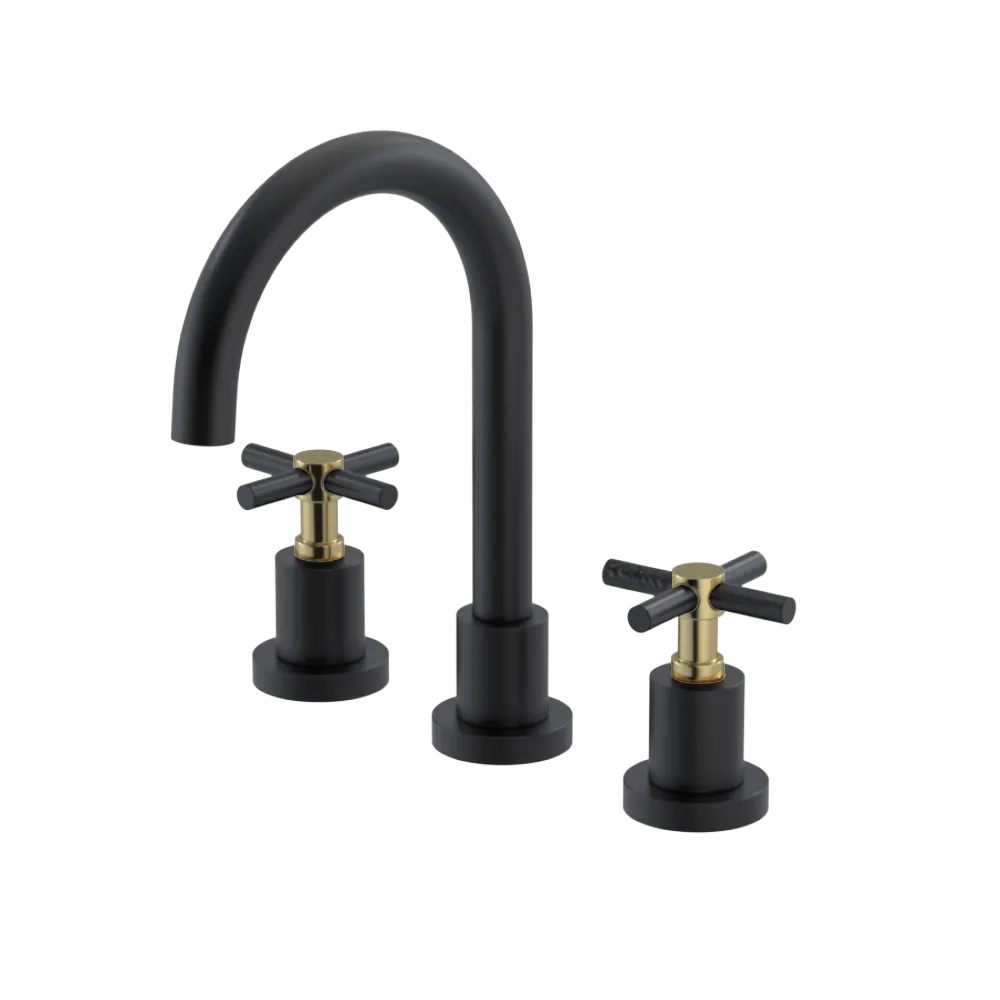 Rubinet Widespread Lav. Set. (less drain) Matt Black