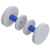Rubinet Shower Door Knob (set) White