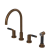 Rubinet Widespread Kitchen Set with Hand Spray Tuscan Brass