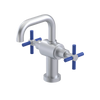 Rubinet Single Hole Dual Handle Lav. Set. (less drain) Satin Chrome