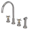Rubinet Widespread Kitchen Set with LaSalle Spout with Hand Spray Polished Nickel