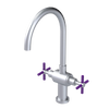 Rubinet Two Handle Single Hole Kitchen Set with LaSalle Spout Satin Chrome