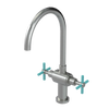 Rubinet Two Handle Single Hole Kitchen Set with LaSalle Spout Satin Nickel