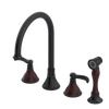 Rubinet Widespread Kitchen Set with Hand Spray Matt Black