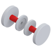 Rubinet Shower Door Knob (set) Matt White