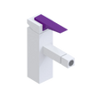 Rubinet Single Control Bidet Fitting (less drain) Matt White