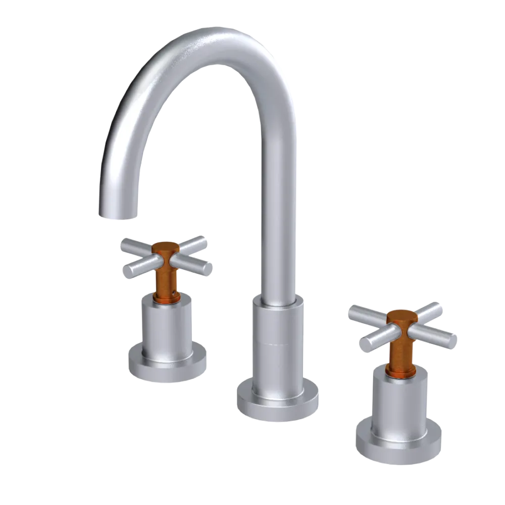 Rubinet Widespread Kitchen Set with LaSalle Spout Satin Chrome