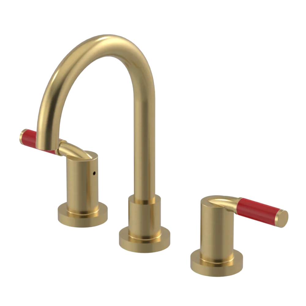 Rubinet Widespread Lav set (less drain) Satin Brass