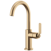 Litze Bar Faucet with Arc Spout and Industrial Handle Kit - Brilliance® Luxe Gold®