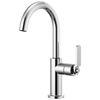 Litze Bar Faucet with Arc Spout and Industrial Handle Kit - Polished Chrome