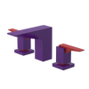 Rubinet Widespread Lav. Set. (less drain) Purple Haze