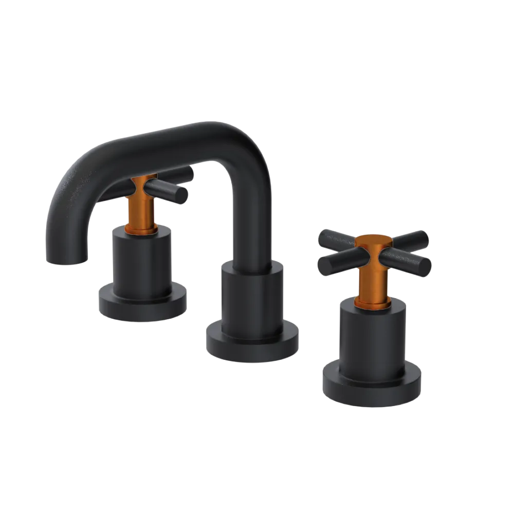 Rubinet Widespread Lav. Set. (less drain) Matt Black