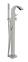 Aquabrass Floormount tub filler with handshower with crystals