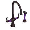 Rubinet Two Handle Single Hole Kitchen Set with Hand Spray Tuscan Brass