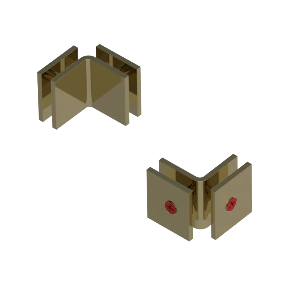 Rubinet 90 Glass to Glass Open Face Natural Brass