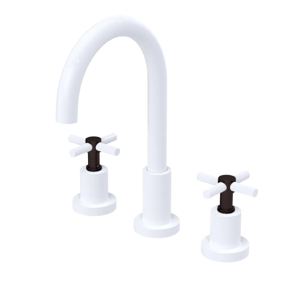 Rubinet Widespread Kitchen Set with LaSalle Spout White