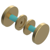 Rubinet Shower Door Knob (set) Satin Brass