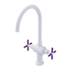 Rubinet Two Handle Single Hole Kitchen Set with LaSalle Spout Matt White