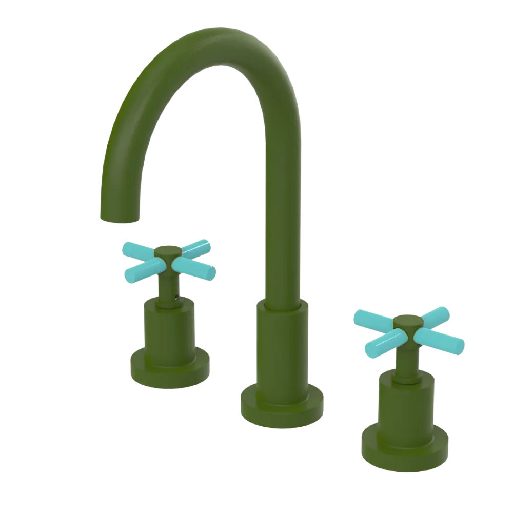 Rubinet Widespread Kitchen Set with LaSalle Spout Green Envy
