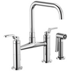 Brizo Bridge Faucet With Square Spout And Industrial Handle