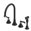 Rubinet Widespread Kitchen Set with Hand Spray Matt Black