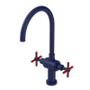 Rubinet Two Handle Single Hole Kitchen Set with LaSalle Spout Midnight Blue