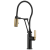 Litze Articulating Faucet With Finished Hose - Matte Black / Brilliance® Luxe Gold®