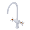 Rubinet Two Handle Single Hole Kitchen Set with LaSalle Spout White