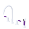 Rubinet Widespread Kitchen Set with Hand Spray White