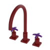Rubinet Widespread Kitchen Set Maroon