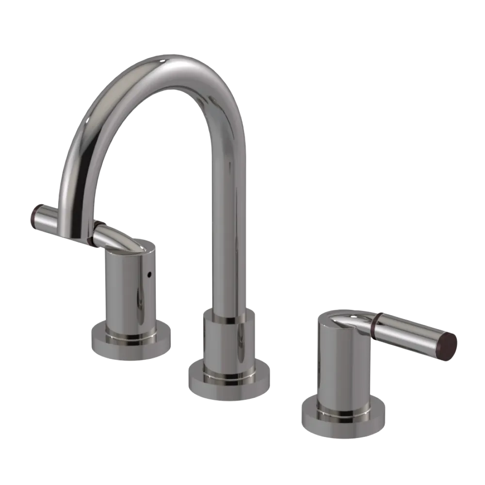 Rubinet Widespread Lav set (less drain) Polished Nickel