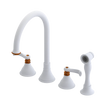 Rubinet Widespread Kitchen Set with Hand Spray Matt White