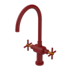 Rubinet Two Handle Single Hole Kitchen Set with LaSalle Spout Maroon