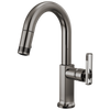 Brizo Kintsu Pull-Down Prep Faucet with Arc Spout - Less Handle - Complete Kit - Lumicoat® Black Onyx