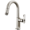 Brizo Kintsu Pull-Down Prep Faucet with Arc Spout - Less Handle - Complete Kit - Lumicoat® Stainless