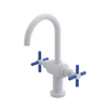 Rubinet Single Hole Dual Handle Lav. Set with LaSalle Spout (less drain) Matt White