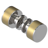 Rubinet Shower Door Knob (set) Polished Nickel