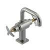 Rubinet Single Hole Dual Handle Lav. Set. with Genesis spout (less drain) Satin Nickel