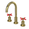 Rubinet Widespread Kitchen Set with LaSalle Spout Natural Brass