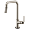 Litze SmartTouch Pull-Down Kitchen Faucet with Square Spout and Industrial Handle - Brilliance® Stainless