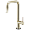 Brizo Odin SmartTouch Pull-Down Kitchen Faucet with Square Spout - Less Handle - Complete Kit - Brilliance® Polished Nickel