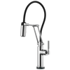 Litze SmartTouch Articulating Kitchen Faucet with Knurled Handle - Polished Chrome