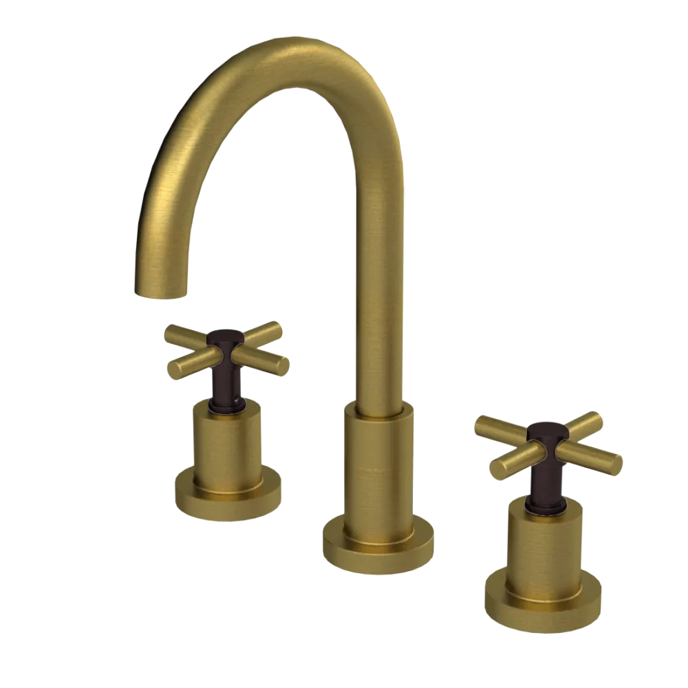 Rubinet Widespread Kitchen Set with LaSalle Spout Antique Brass Matt