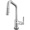 Brizo Smarttouch Pull Down Prep Faucet With Angle Spout Knurled Handle